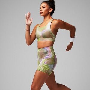 NWT Fabletics Reflective Set - high-impact sports bra and high waisted shorts M